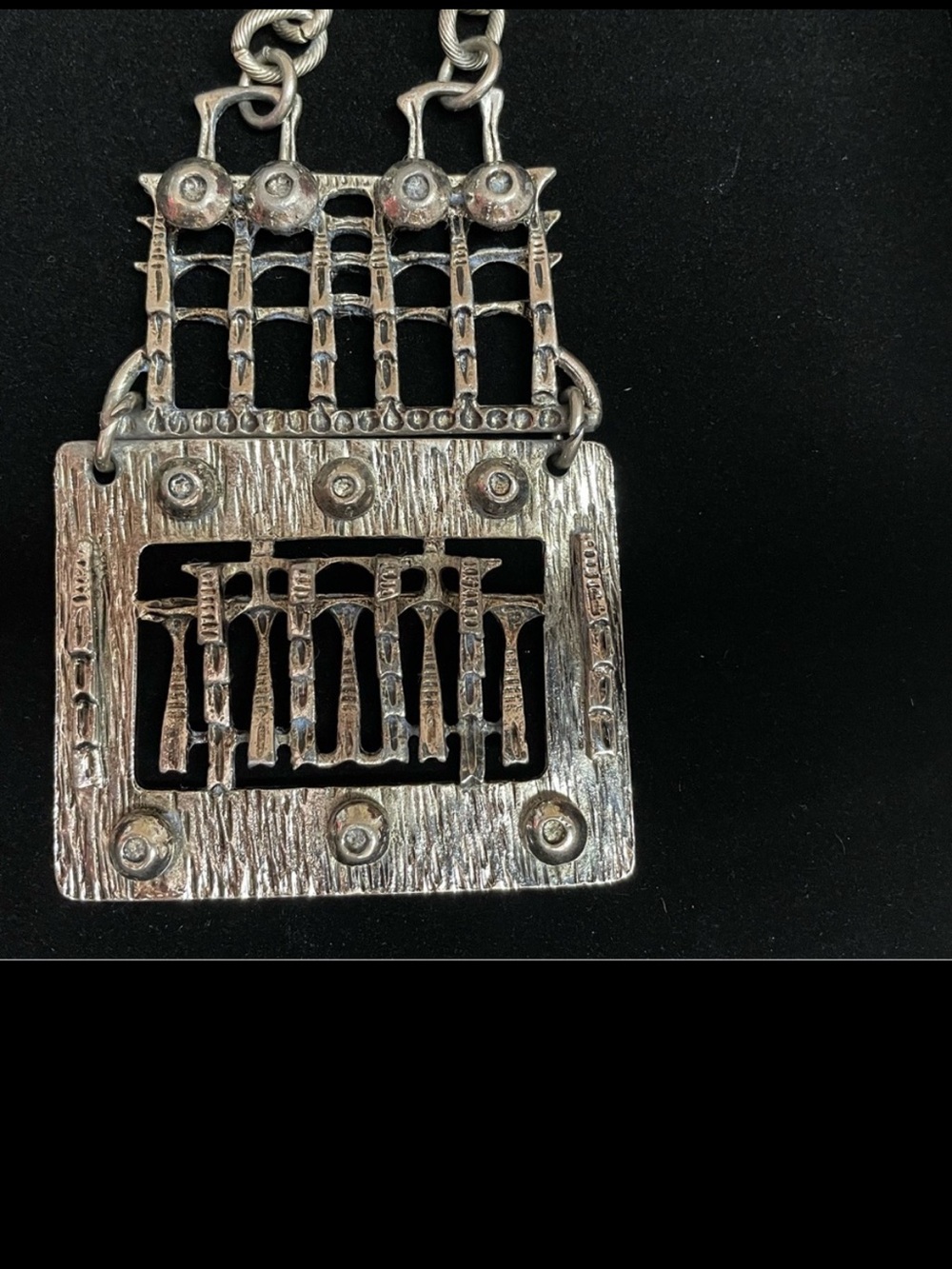 Pentti Sarpaneva Silver-Tone Brutalist Owl Series Necklace